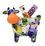 piggy bank, money, cow, dollar bill, 500 euro, 50 euro, save up, ceramic, economical, fun, save money, finance, porcelain, euro, isolated, exemption, cropping, cut out, cutting out, piggy bank, piggy bank, piggy bank, piggy bank, piggy bank