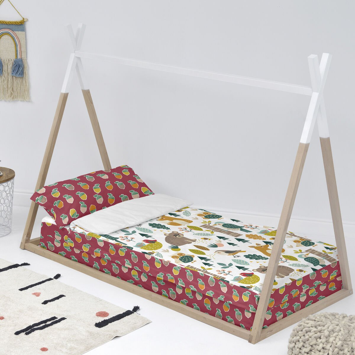 Gewatteerd beddengoed met ritssluiting HappyFriday Moshi Moshi Harvestwood Multicolour 42 x 20 x 50 cm – afbeelding 2