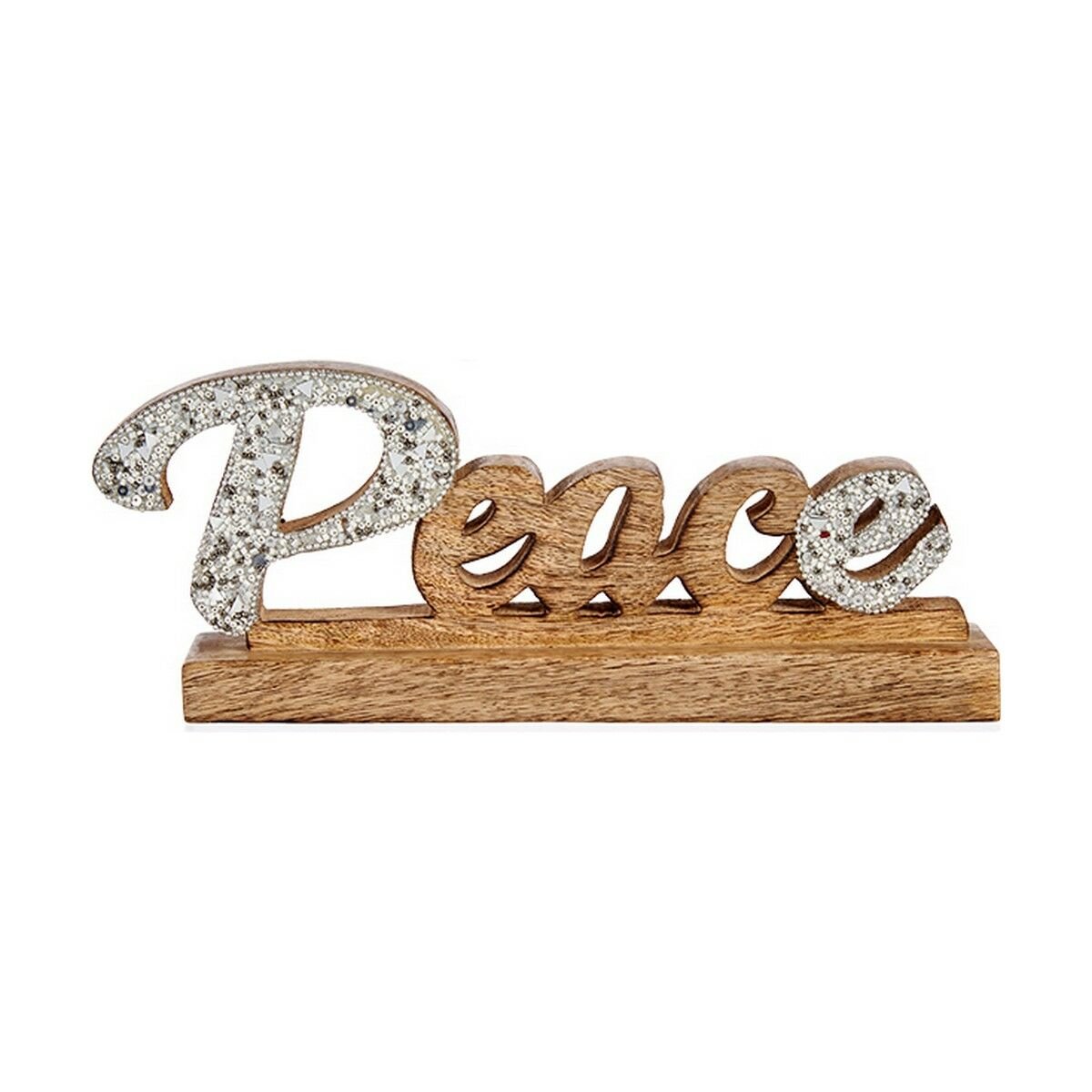 Decoratieve figuren Krist+ Peace Zilverkleurig Purpurine 6 x 13 x 31 cm