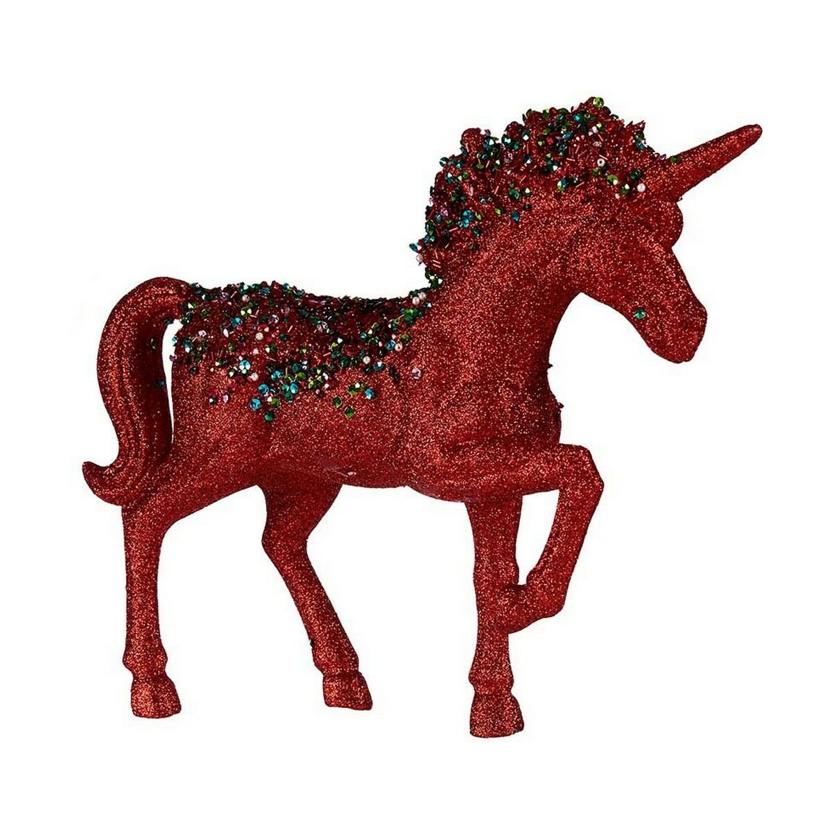 Decoratieve figuren Krist+ Blauw Rood Eenhoorn 9,5 x 31 x 40 cm