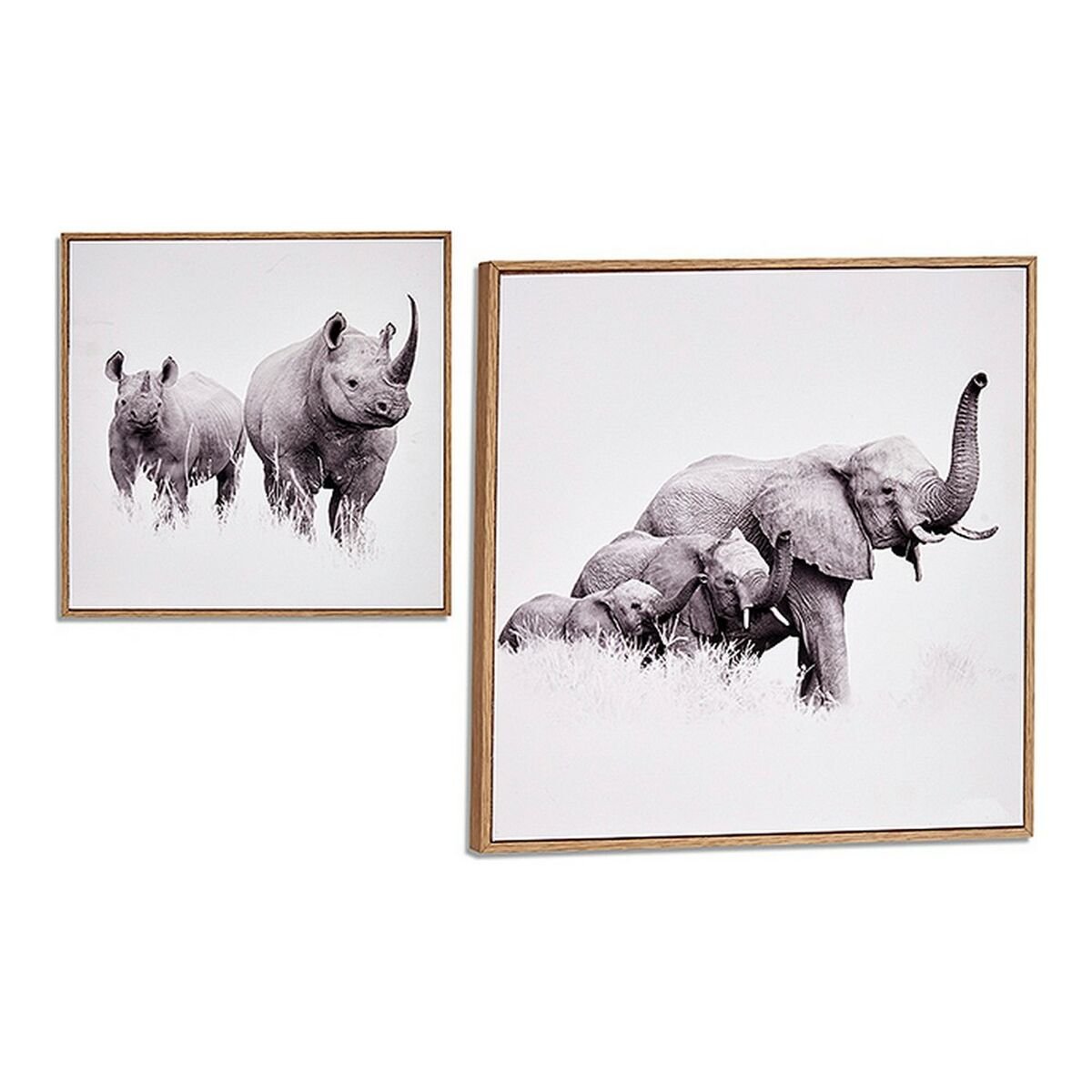Schilderij Gift Decor Bruin spaanderplaat 31 x 31 x 2 cm 31 x 2 x 31 cm Met lijst dieren