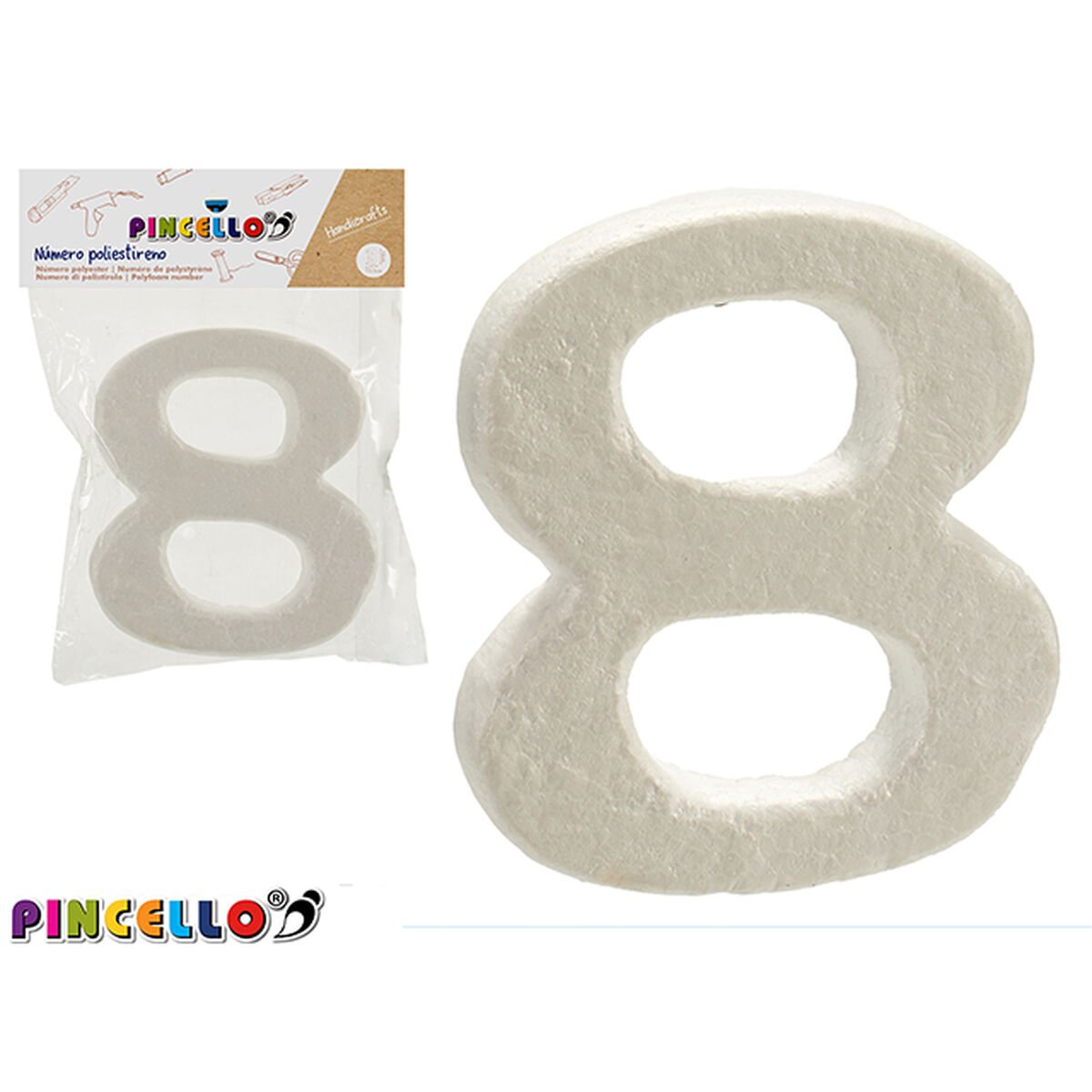 Cijfer Pincello AR1607070 Cijfer 8 polyestyreen (12 Stuks) – afbeelding 3
