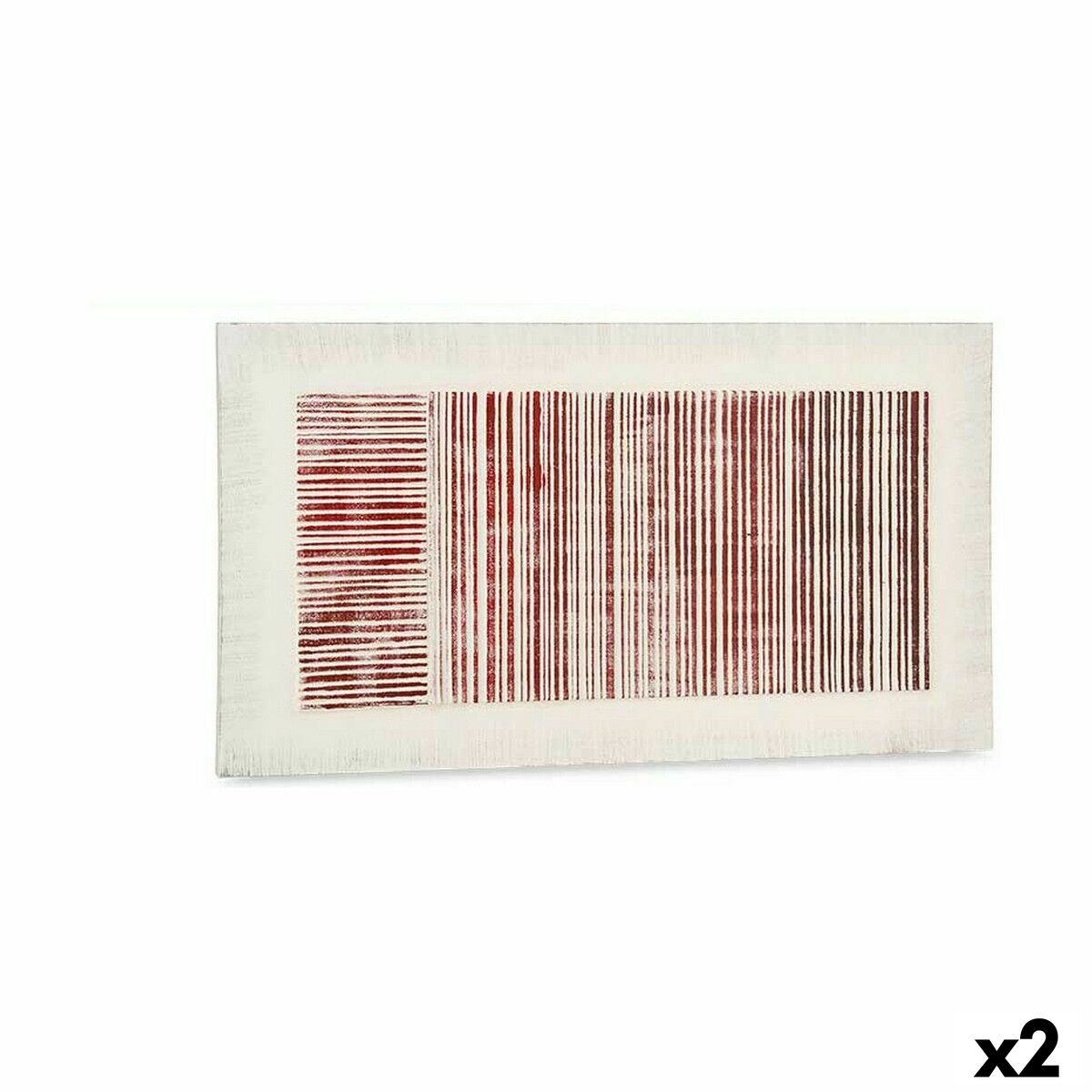 Canvas Gift Decor Wit Roze Strepen Met reliëf 110 x 60 x 2,5 cm (2 Stuks)