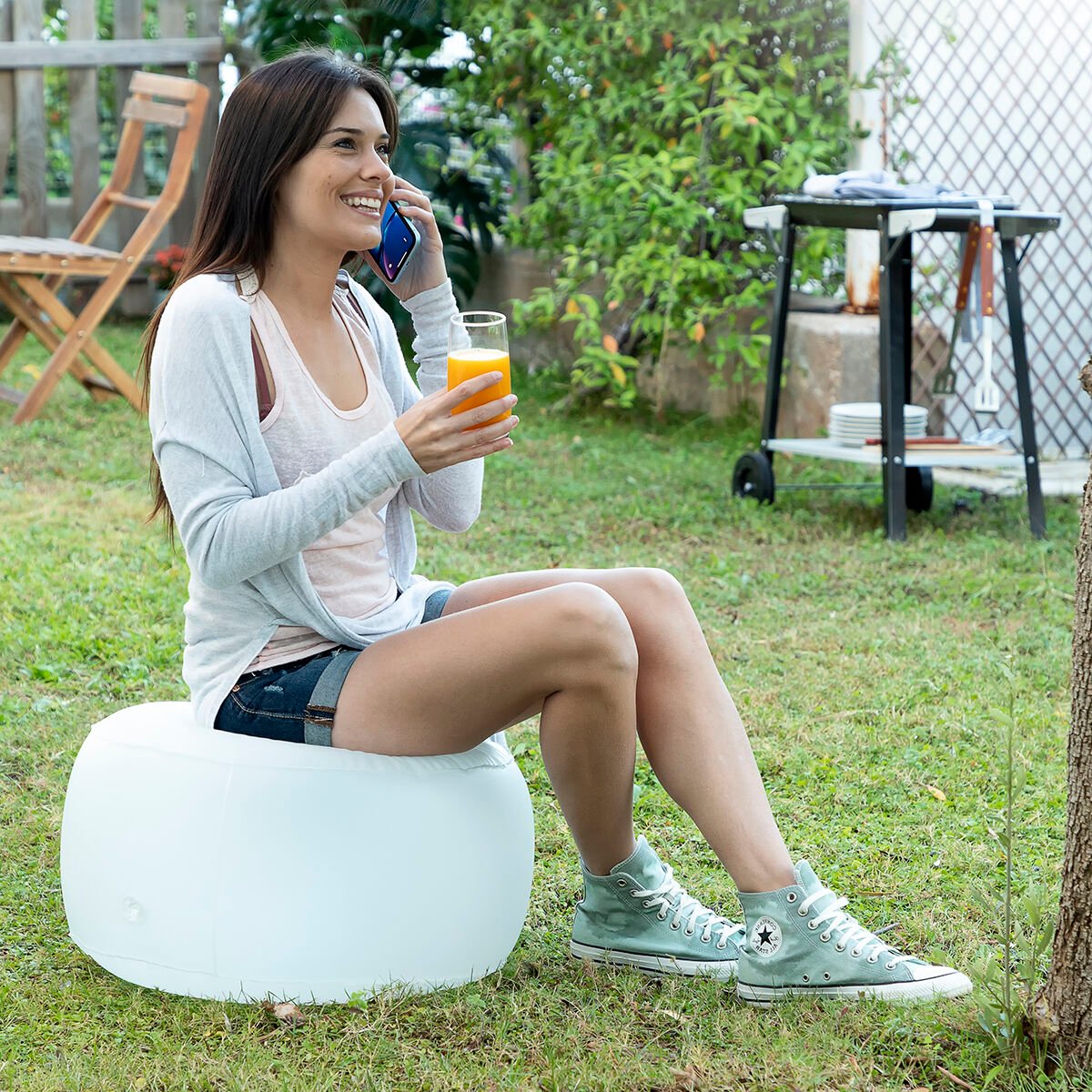 Opblaasbare stoel met veelkleurige LED en afstandsbediening Pulight InnovaGoods – afbeelding 3