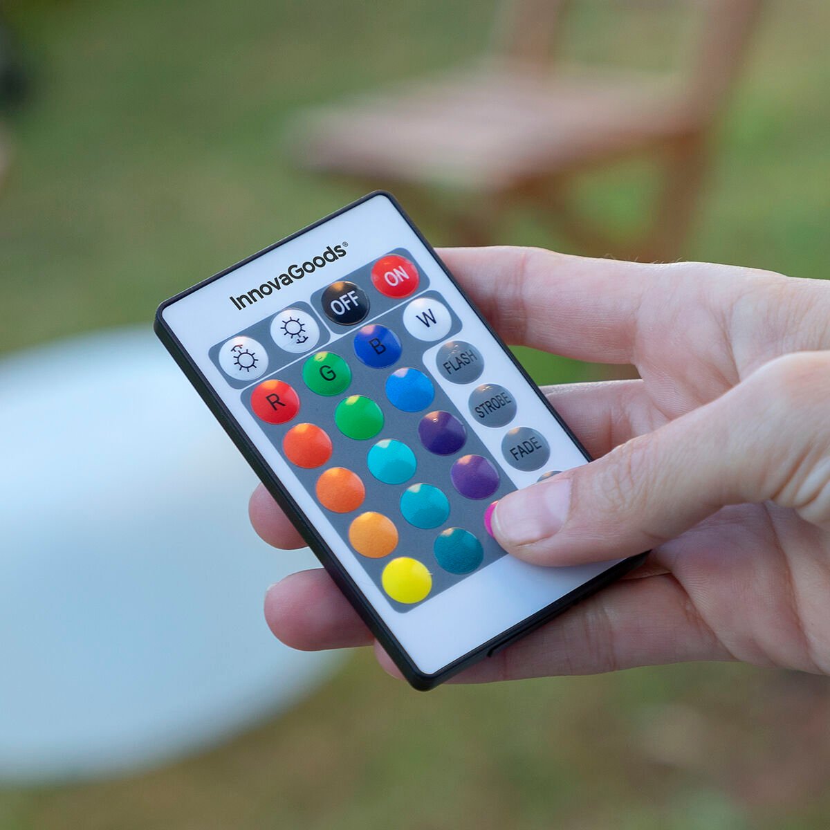 Opblaasbare stoel met veelkleurige LED en afstandsbediening Pulight InnovaGoods – afbeelding 5