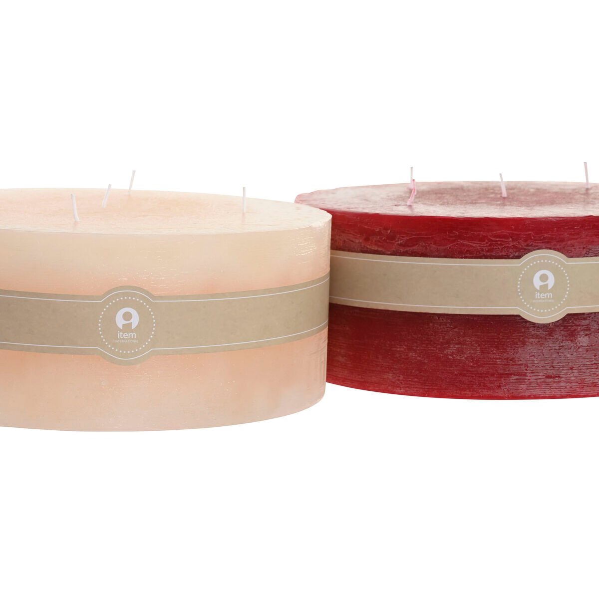 Kaars Home ESPRIT Rood Crème Kerstmis 25 x 25 x 10 cm (2 Stuks) – afbeelding 2