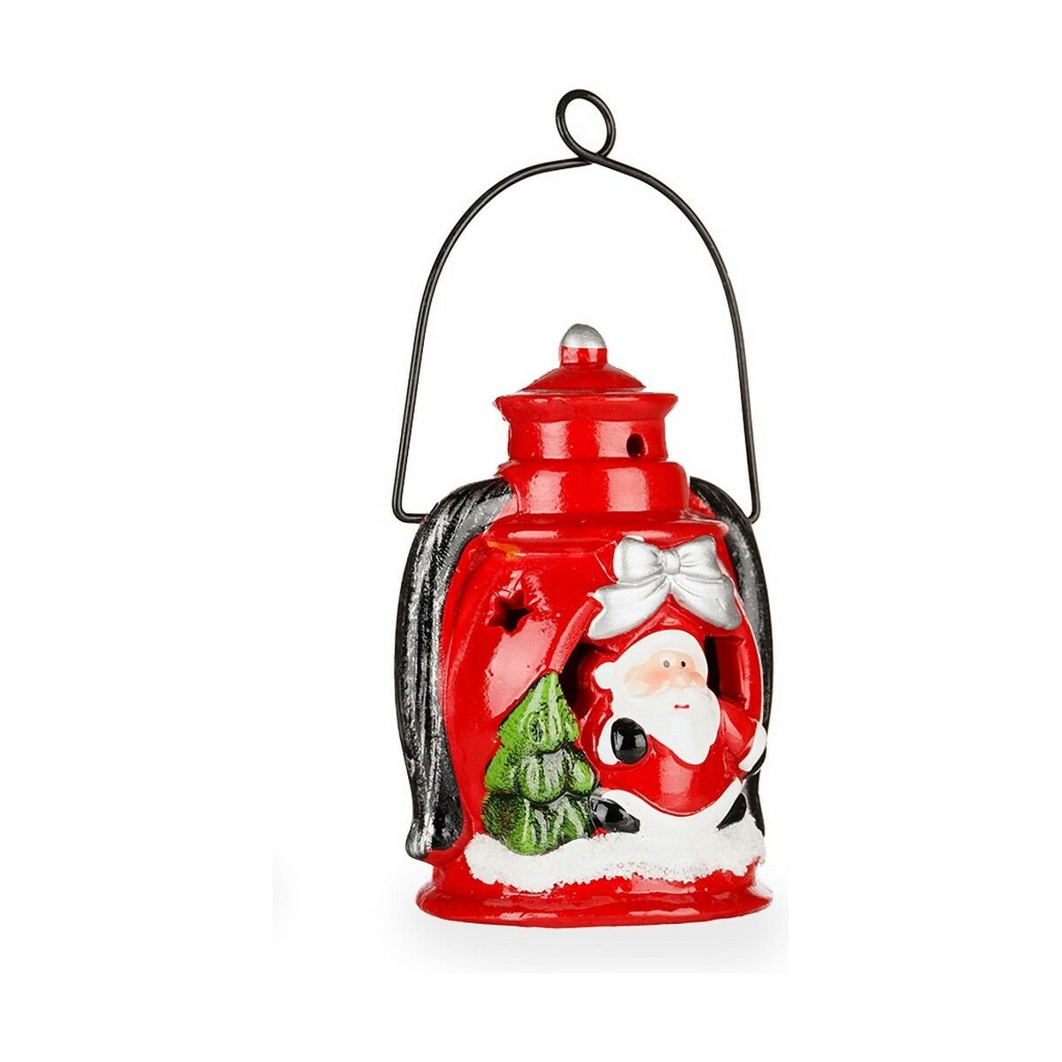 Kerstkaarshouder Krist+ Wit Zwart Rood Groen Kerstman 8,3 x 16 x 8,5 cm