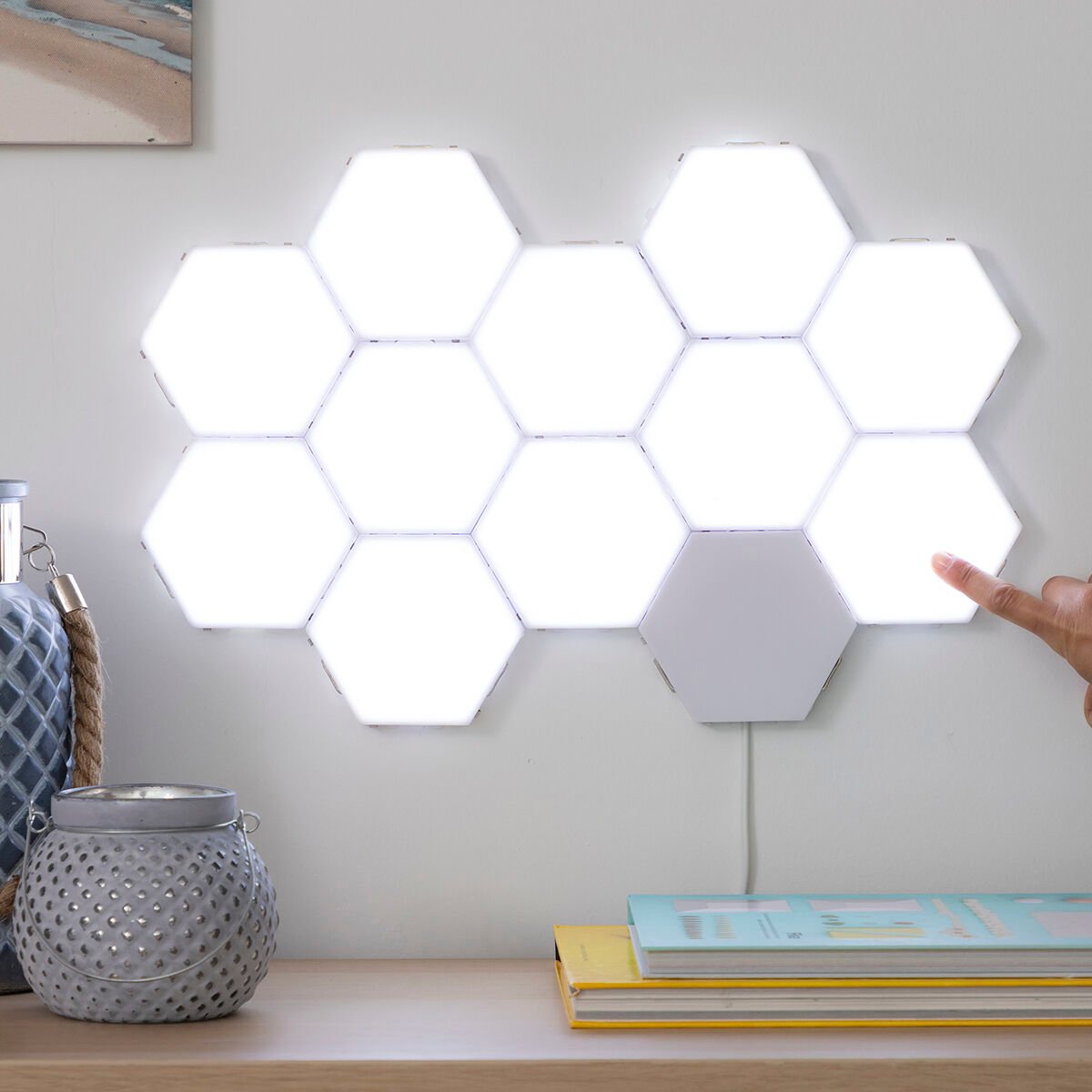 Set van modulaire magnetische LED-panelen met touch control Tilight InnovaGoods (Set van 3) – afbeelding 2