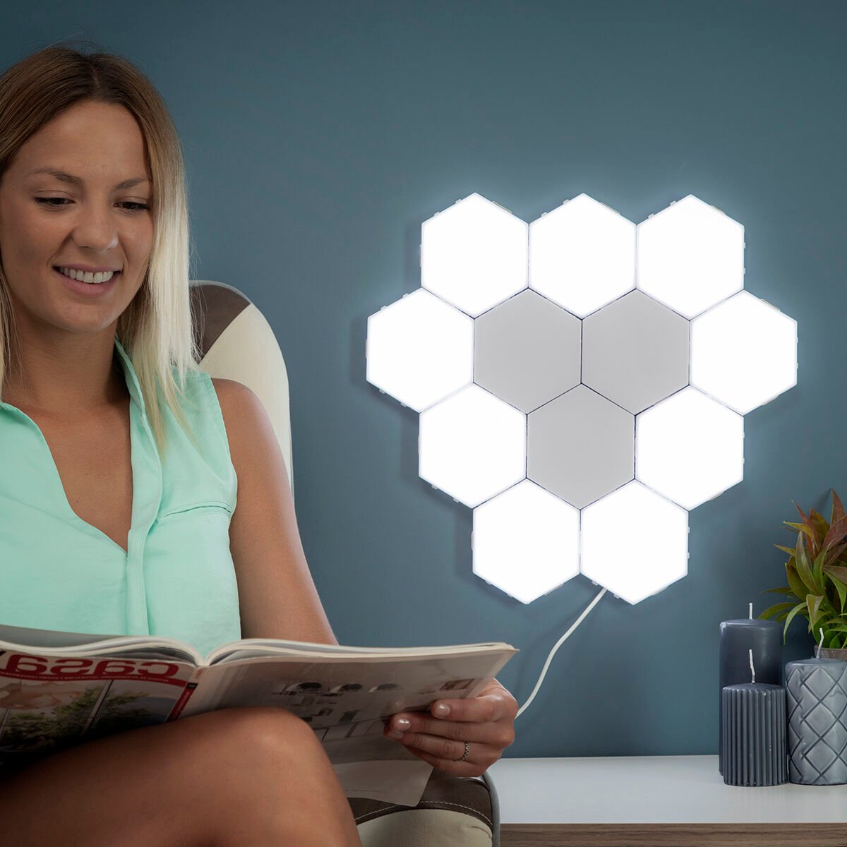 Set van modulaire magnetische LED-panelen met touch control Tilight InnovaGoods (Set van 3) – afbeelding 4