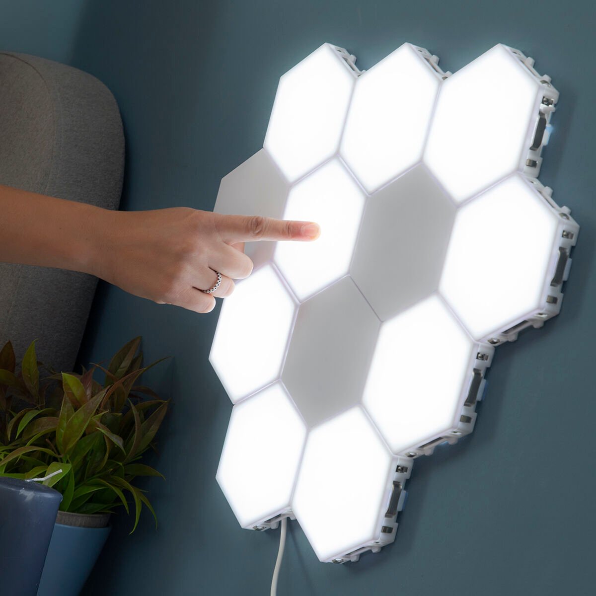 Set van modulaire magnetische LED-panelen met touch control Tilight InnovaGoods (Set van 3) – afbeelding 5